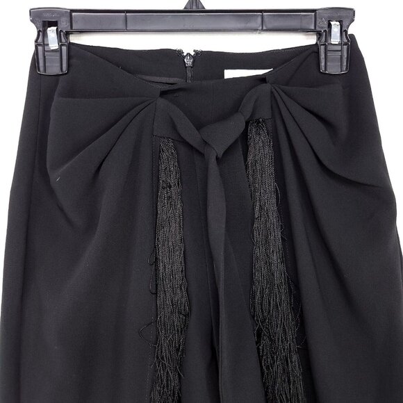 Cinq a Sept Fringe Pants Women 00 Black Luxurious Elegance Sophisticated Trouser - Picture 4 of 13